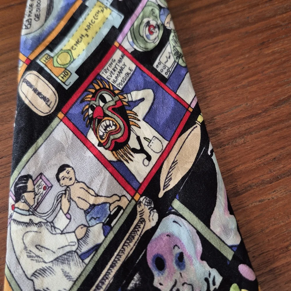 Vintage 90s Nicole Miller Medical Theme Tie